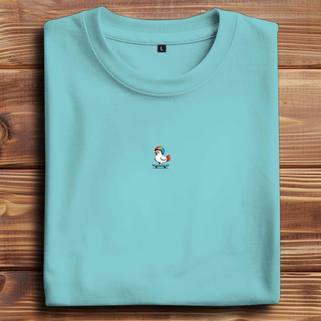 Oversized T-Shirt Skateboard Chicken