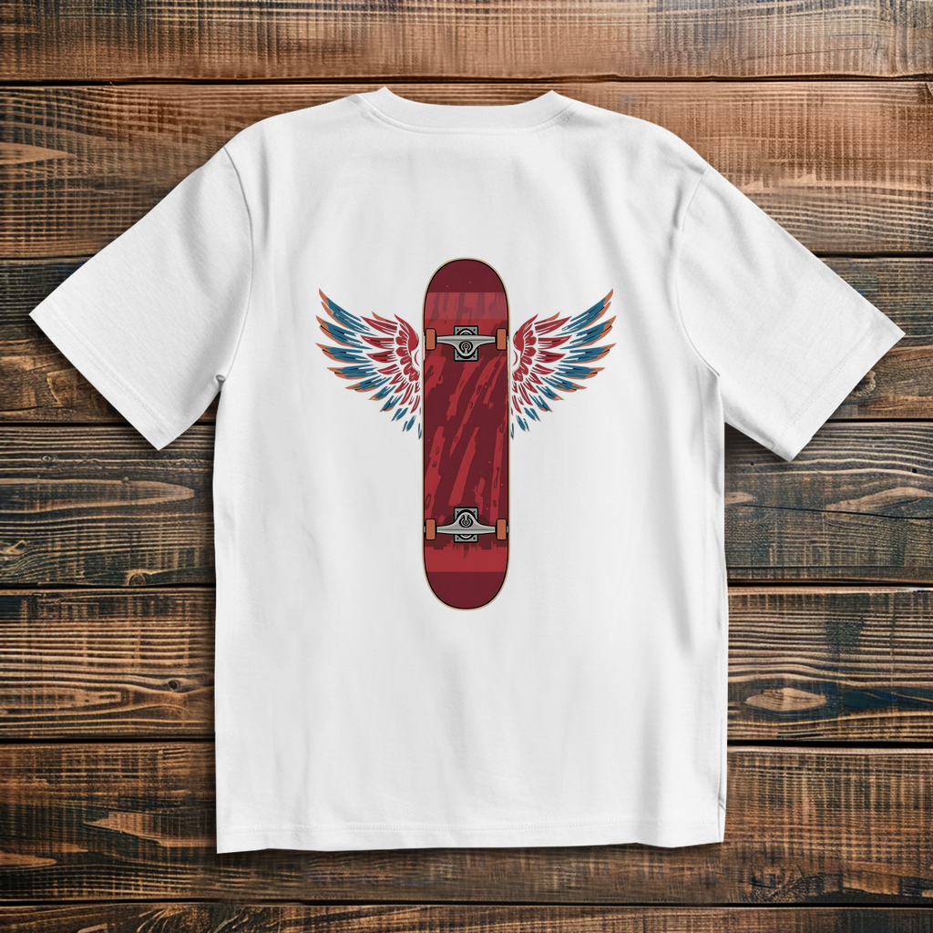 Oversized T-Shirt Skateboard Wings