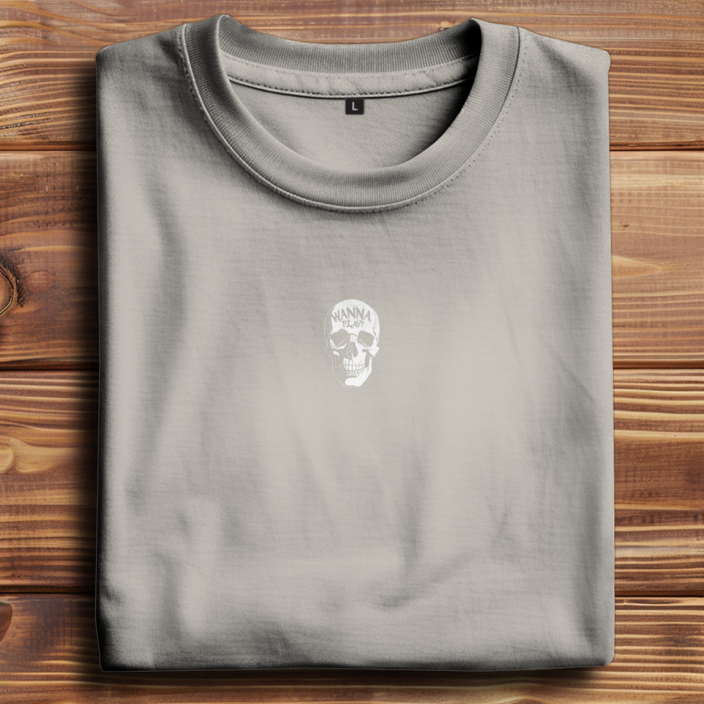 Oversized T-Shirt Skull Wanna Play white