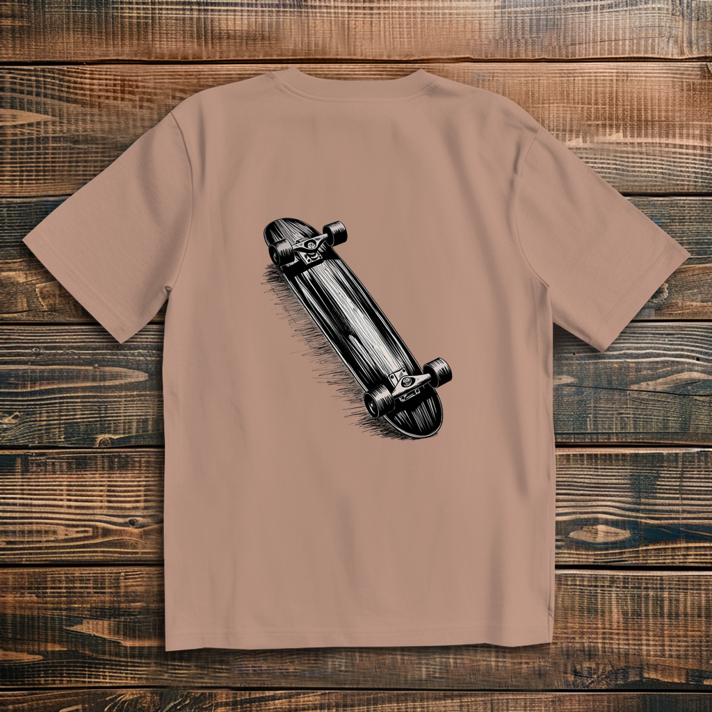 Oversize T-Shirt Skateboard Sketch 3D