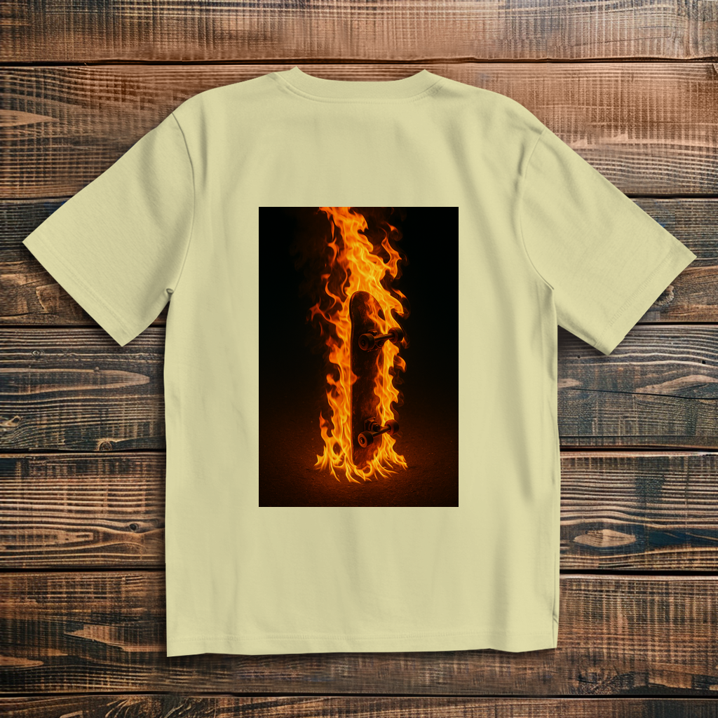 Oversized T-Shirt Skateboard On Fire