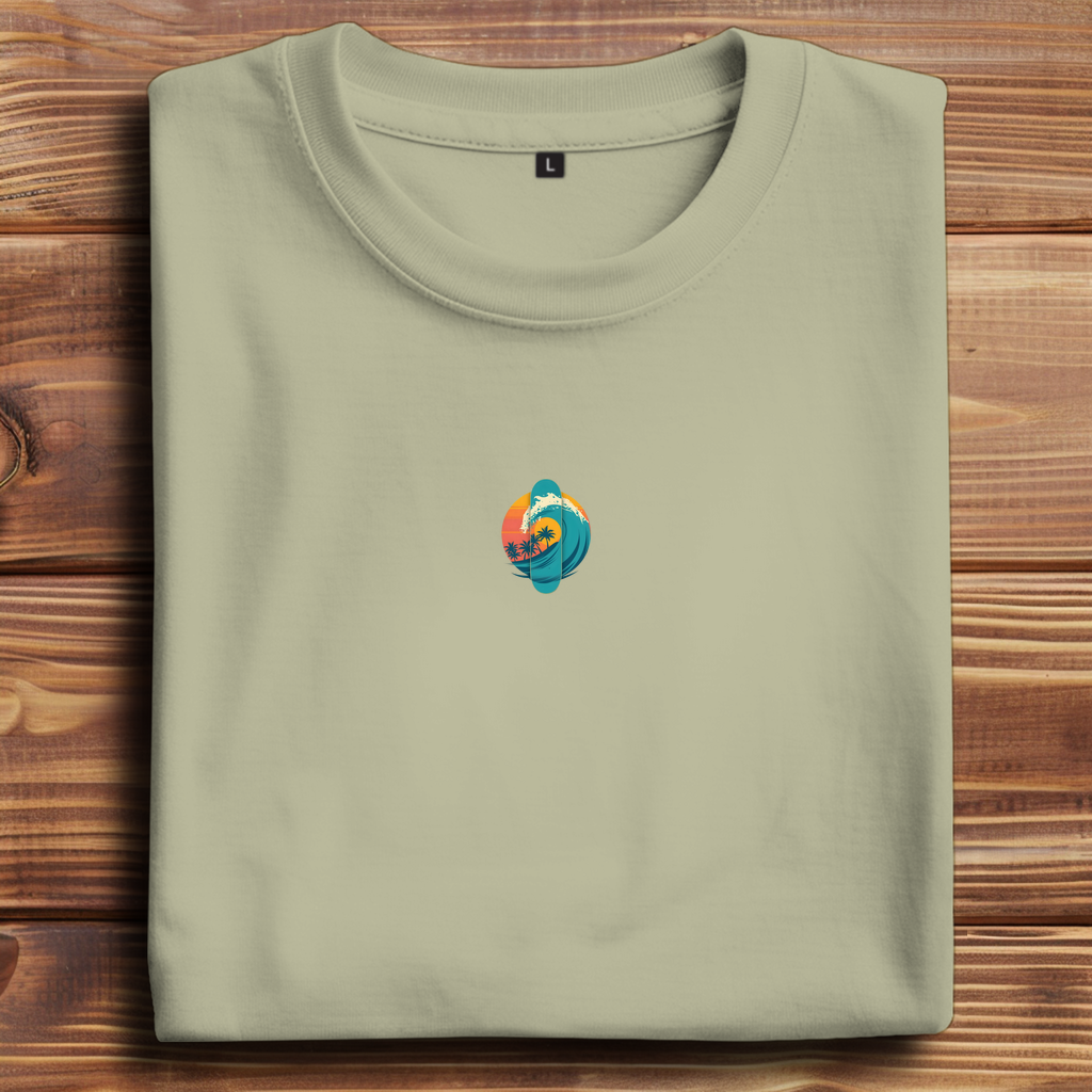 Oversized T-Shirt Skateboard Silhouette Beach