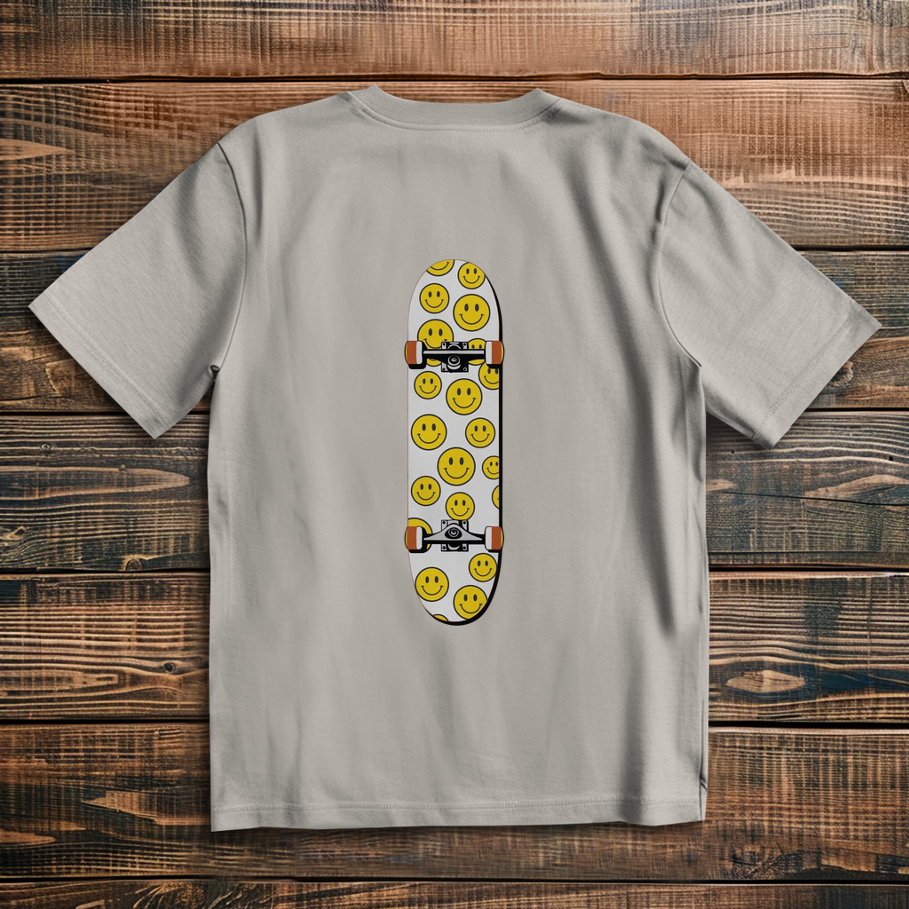 Oversized T-Shirt Skateboard Smiley