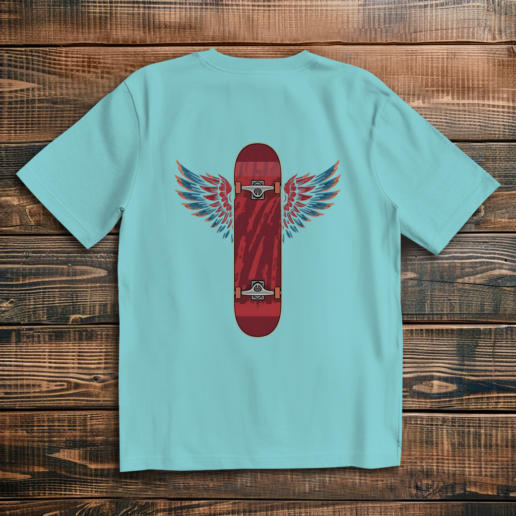 Oversized T-Shirt Skateboard Wings