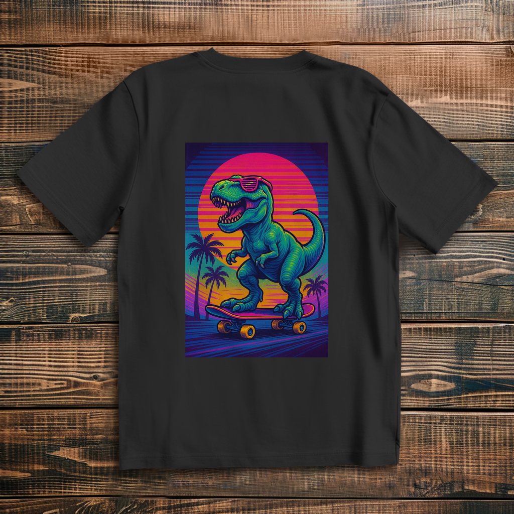 Oversize T-Shirt Skateboard T-Rex 80s