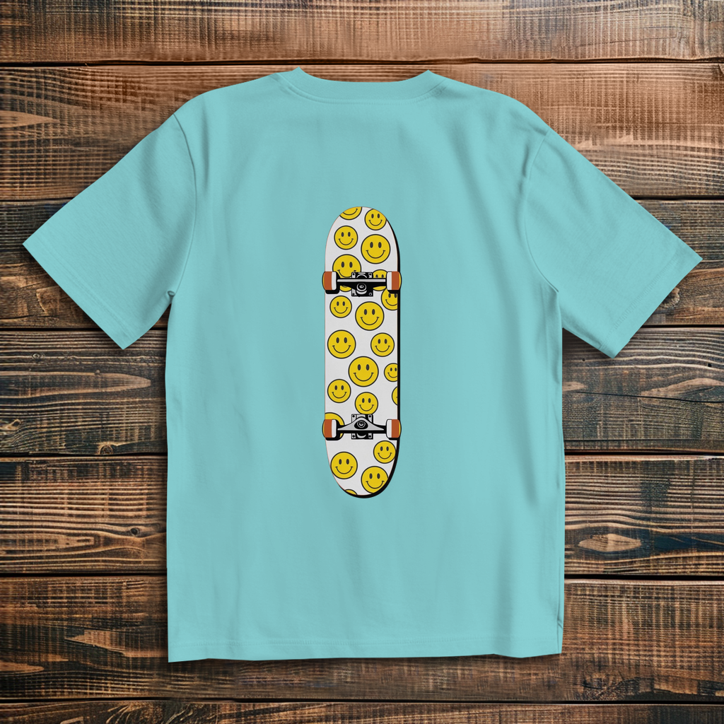 Oversized T-Shirt Skateboard Smiley