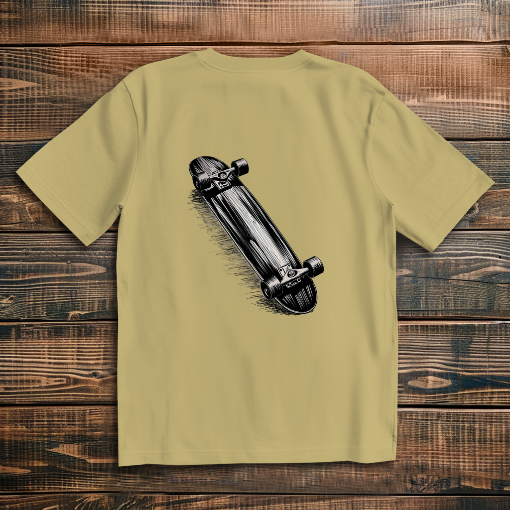 Oversize T-Shirt Skateboard Sketch 3D