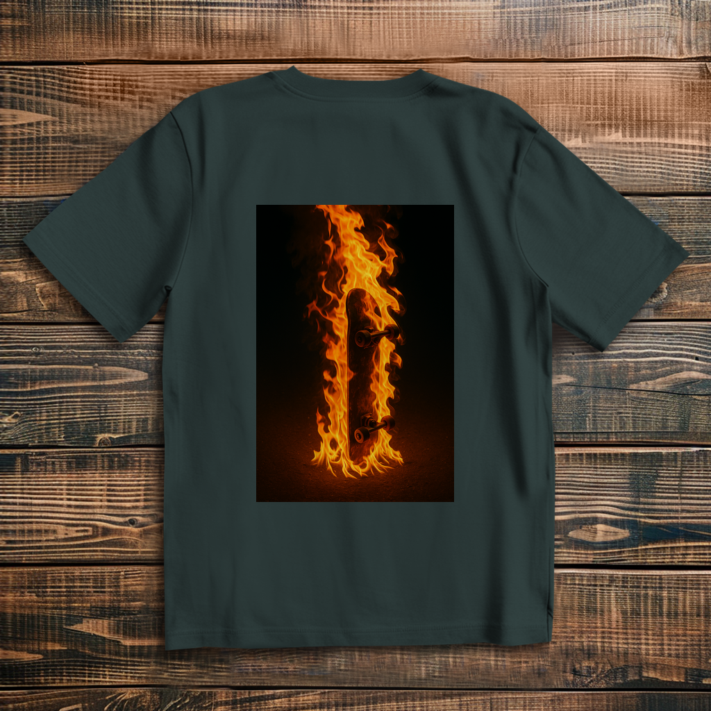 Oversized T-Shirt Skateboard On Fire