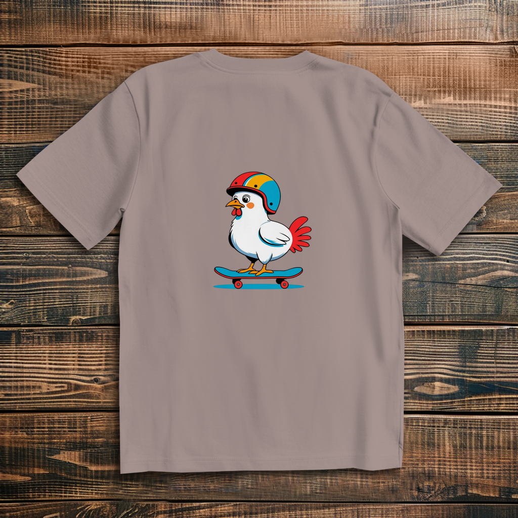 Oversized T-Shirt Skateboard Chicken