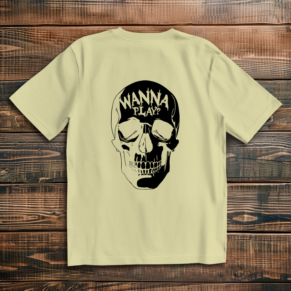 Oversized T-Shirt Skull Wanna Play black