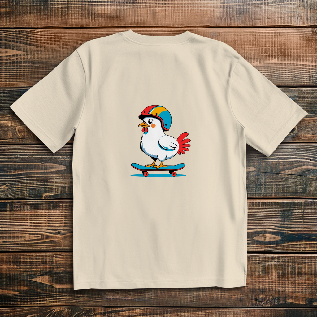 Oversized T-Shirt Skateboard Chicken