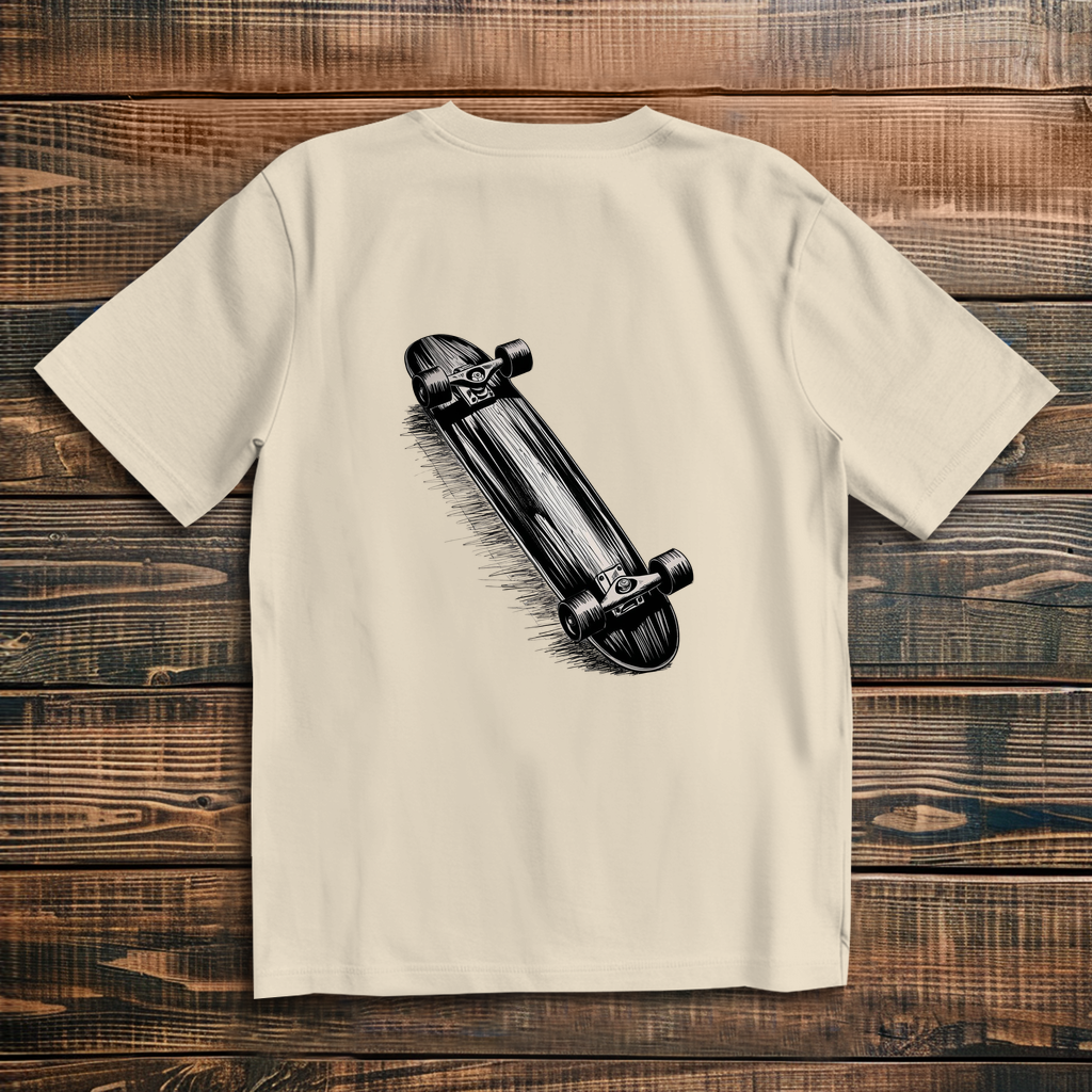 Oversize T-Shirt Skateboard Sketch 3D