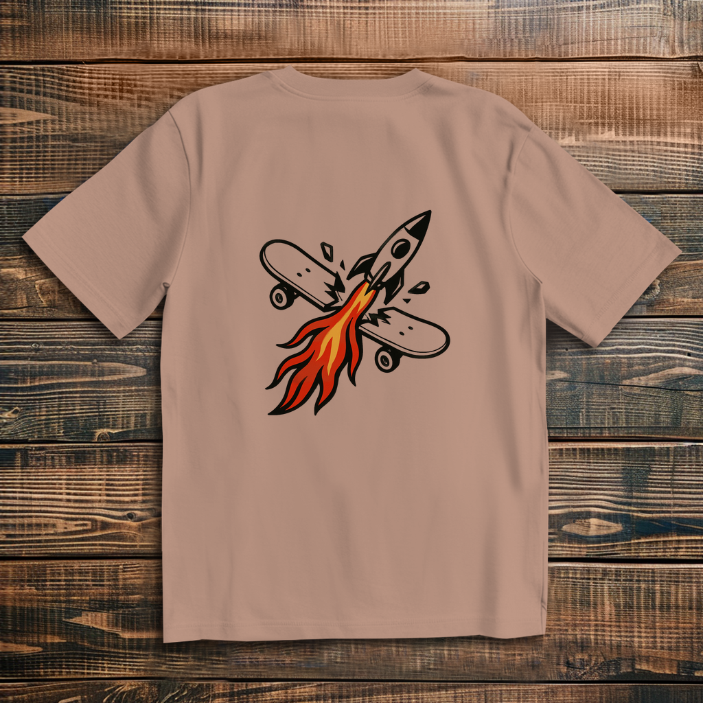 Oversized T-Shirt Skateboard Rocket