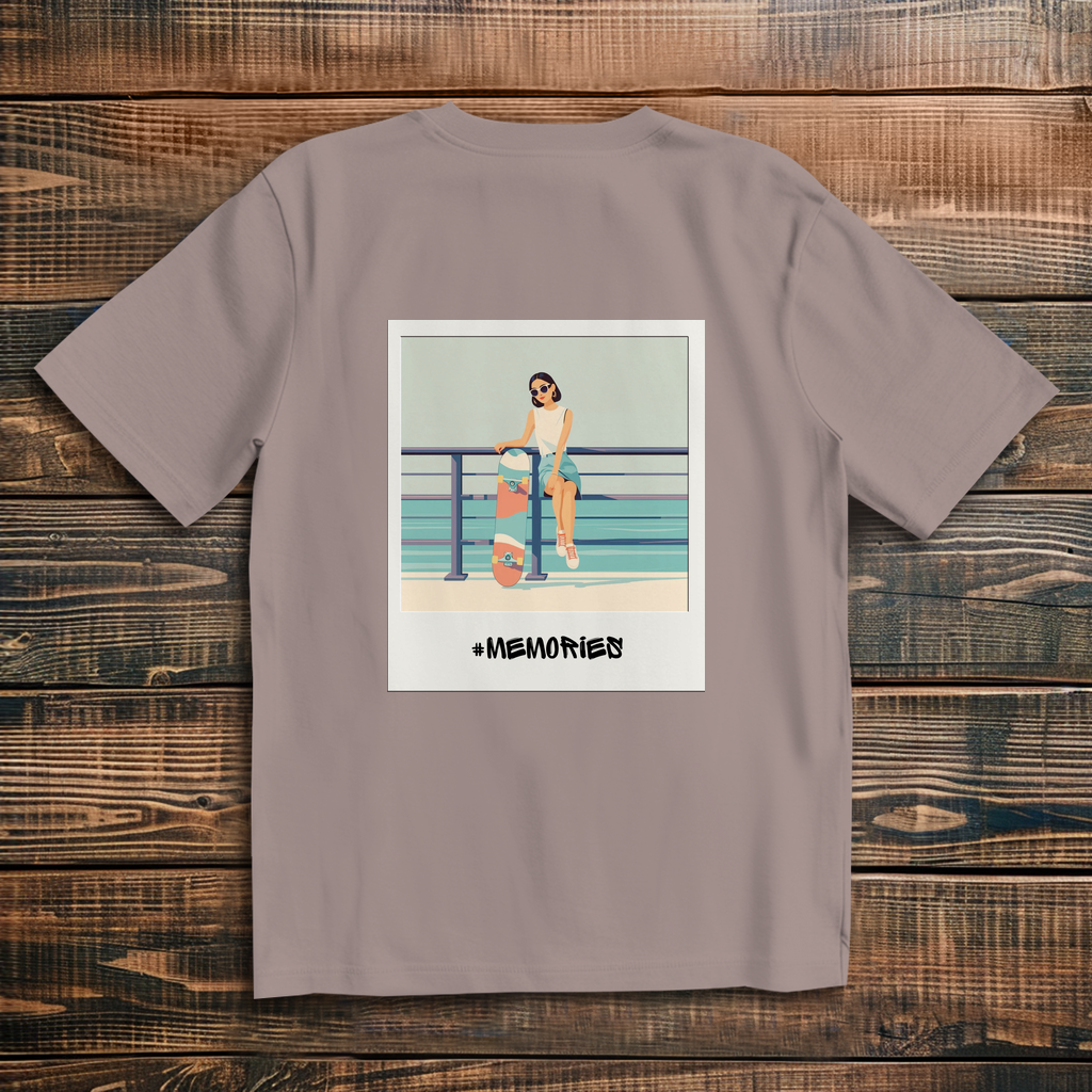 Oversize T-Shirt Skateboard Woman Beach Polaroid
