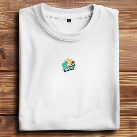 Oversize T-Shirt Skateboard Beach