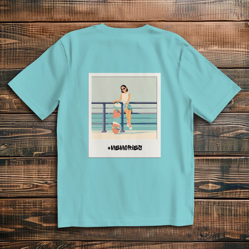 Oversize T-Shirt Skateboard Woman Beach Polaroid