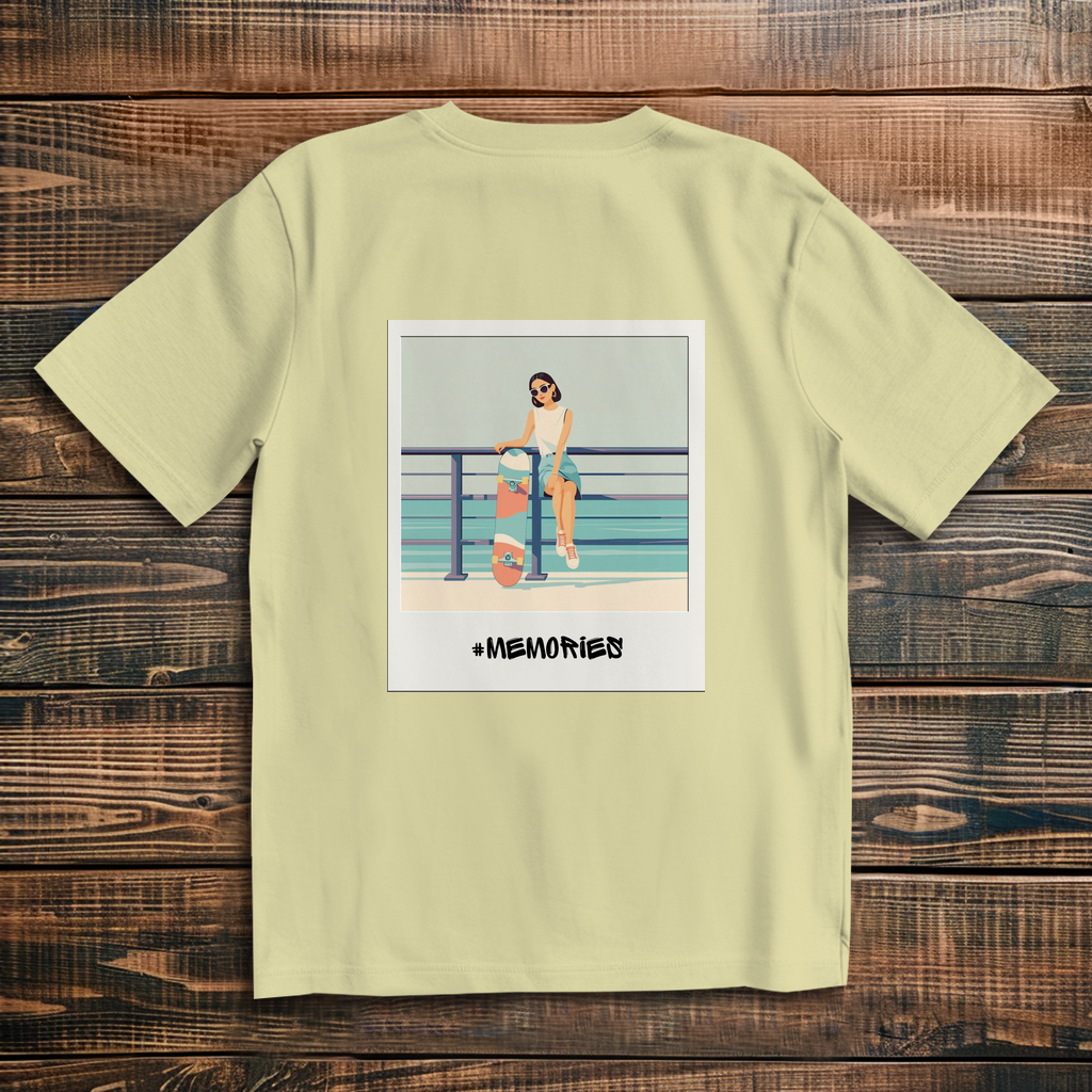 Oversize T-Shirt Skateboard Woman Beach Polaroid
