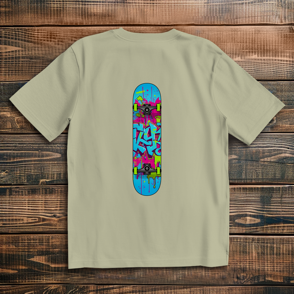 Oversize T-Shirt Skateboard Neon Graffiti 1