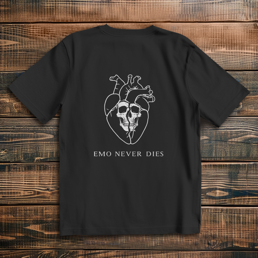 Oversize T-Shirt Emo Never Dies 4 white