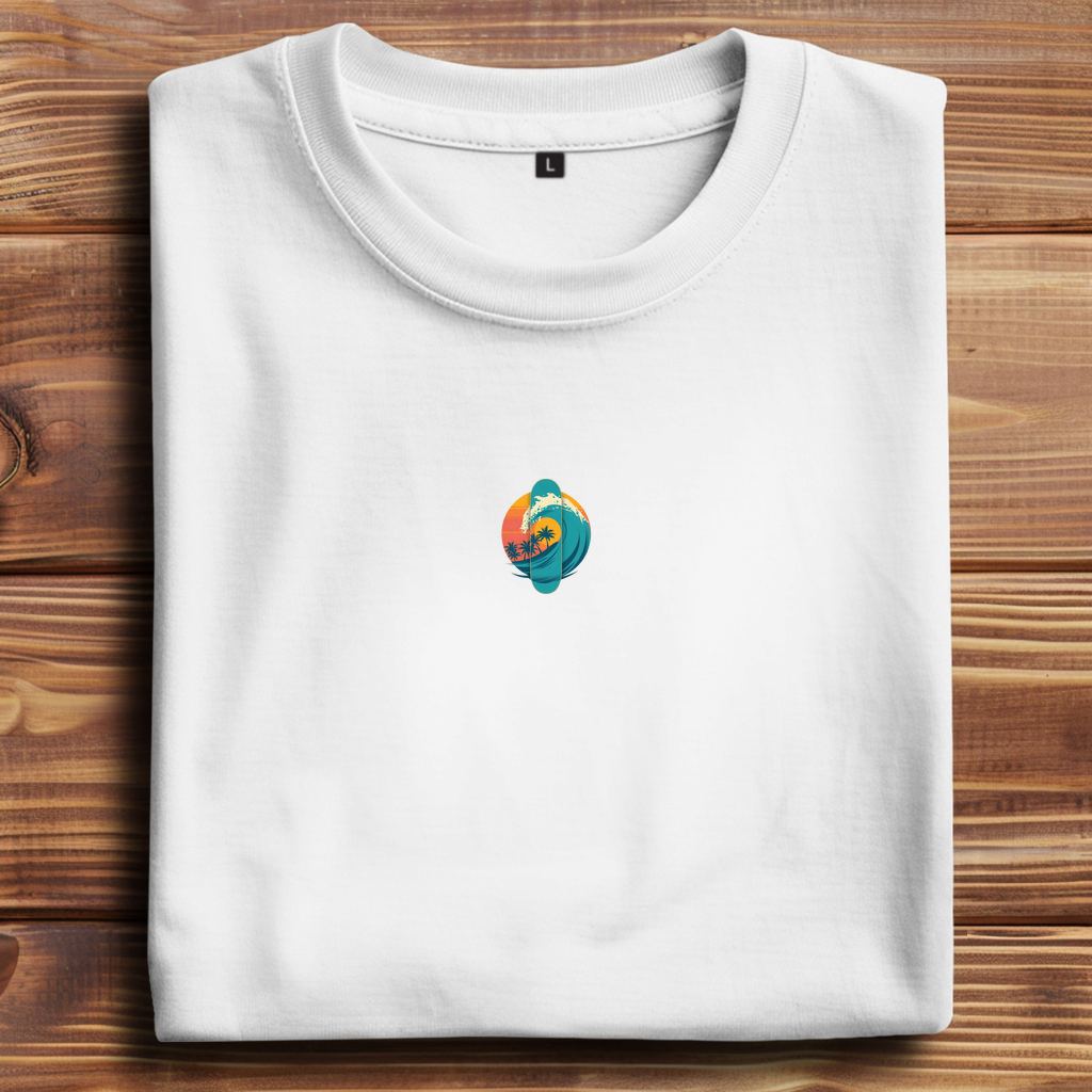 Oversized T-Shirt Skateboard Silhouette Beach
