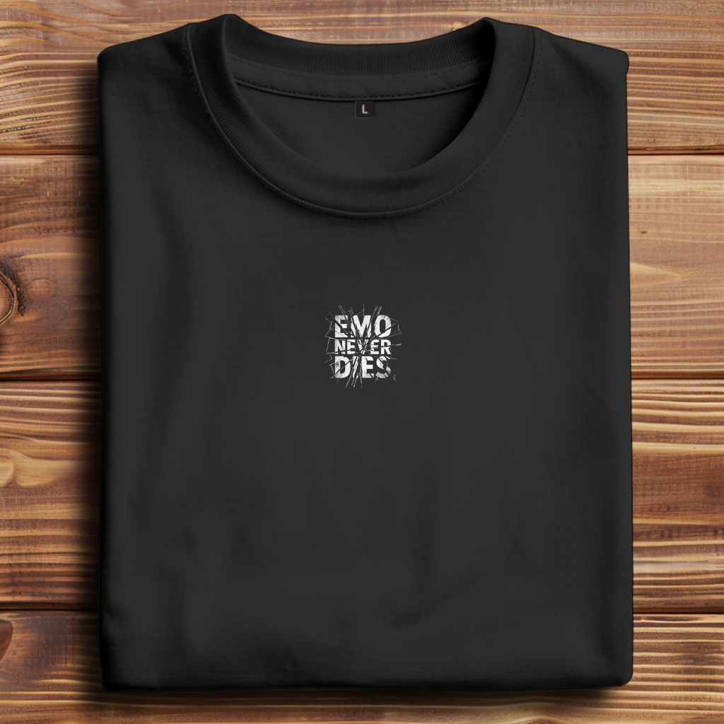 Oversize T-Shirt Emo Never Dies 7 white