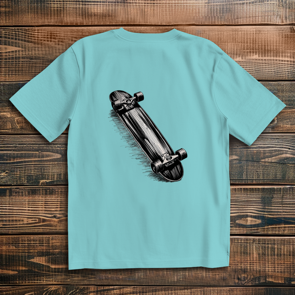 Oversize T-Shirt Skateboard Sketch 3D