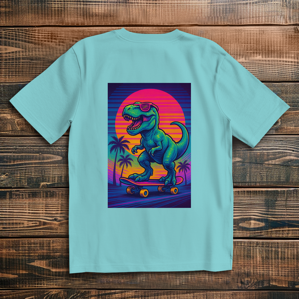 Oversize T-Shirt Skateboard T-Rex 80s