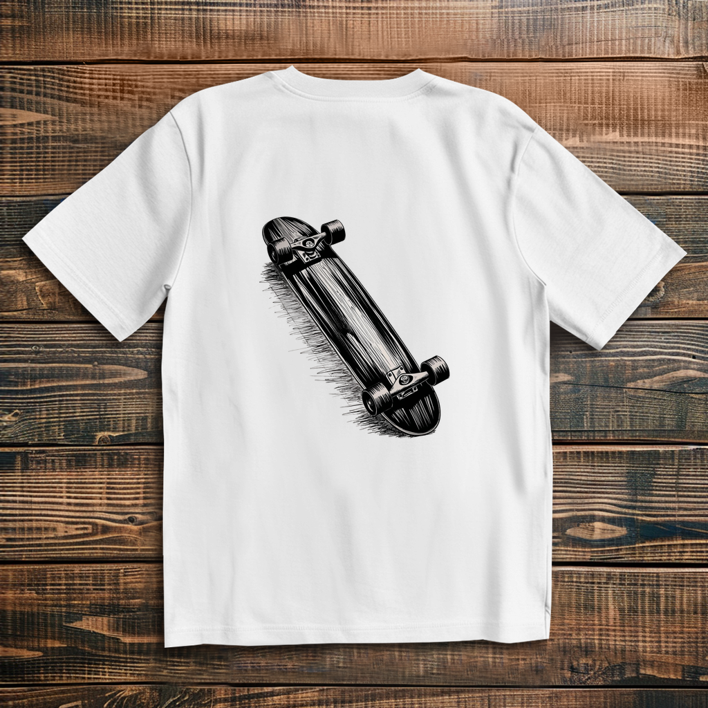Oversize T-Shirt Skateboard Sketch 3D