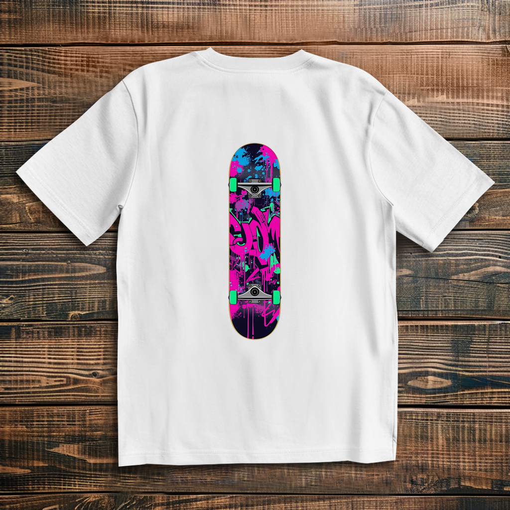 Oversize T-Shirt Skateboard Neon Graffiti 3