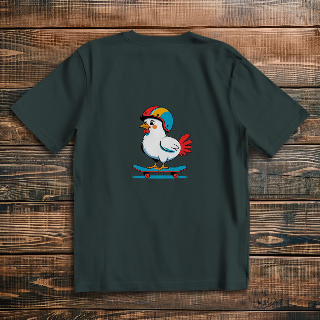 Oversized T-Shirt Skateboard Chicken