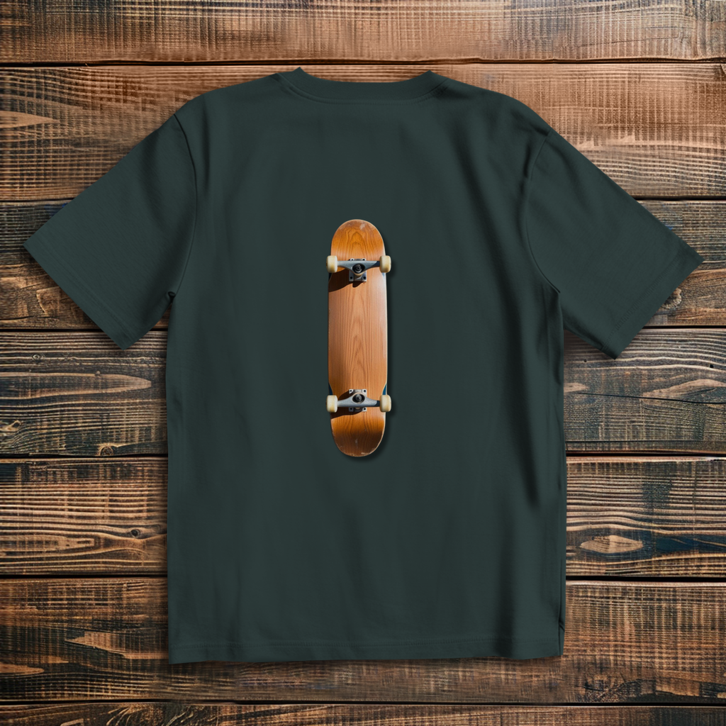 Oversize T-Shirt Skateboard Lying Wood