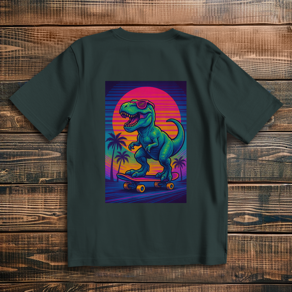 Oversize T-Shirt Skateboard T-Rex 80s