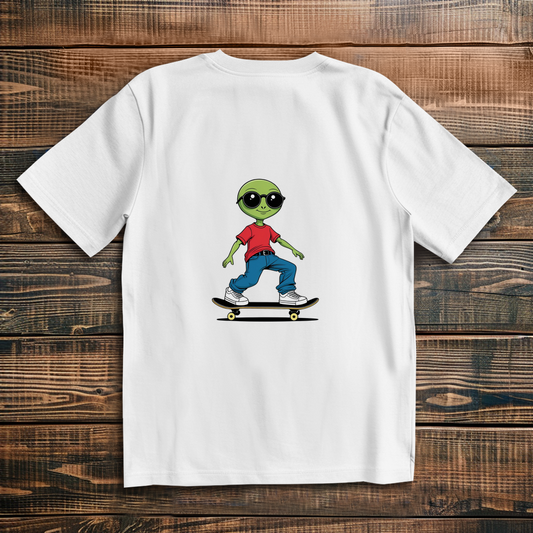 Oversize T-Shirt Skateboard Alien