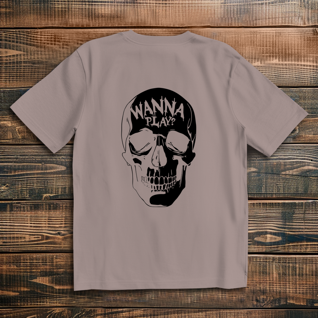 Oversized T-Shirt Skull Wanna Play black