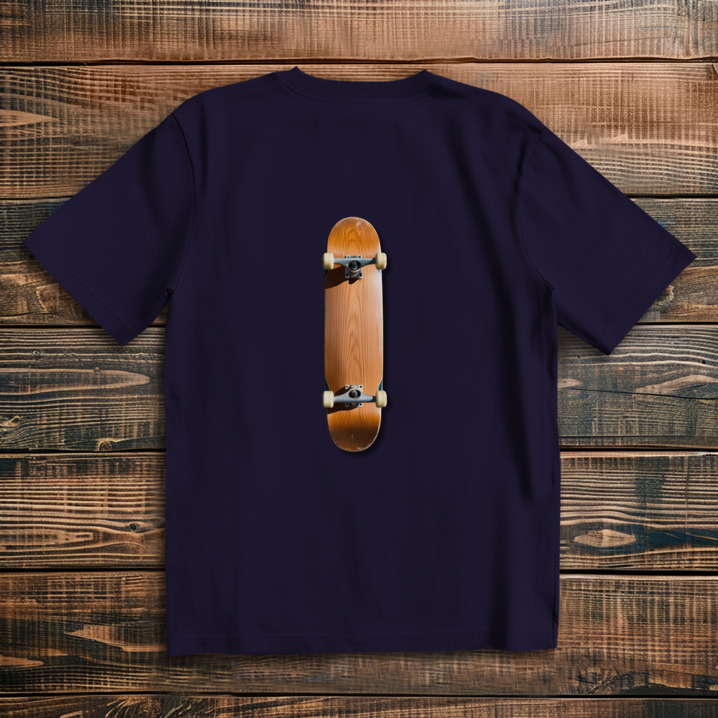 Oversize T-Shirt Skateboard Lying Wood