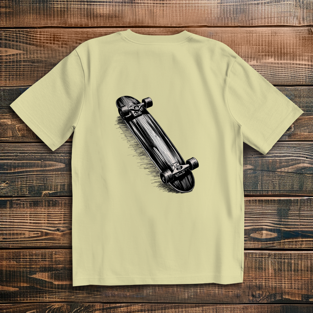 Oversize T-Shirt Skateboard Sketch 3D