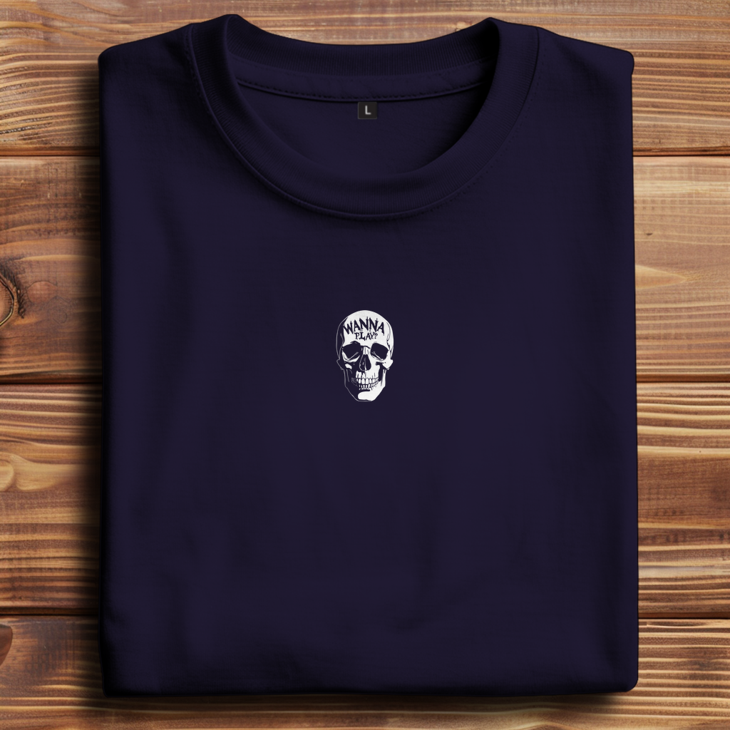 Oversized T-Shirt Skull Wanna Play white