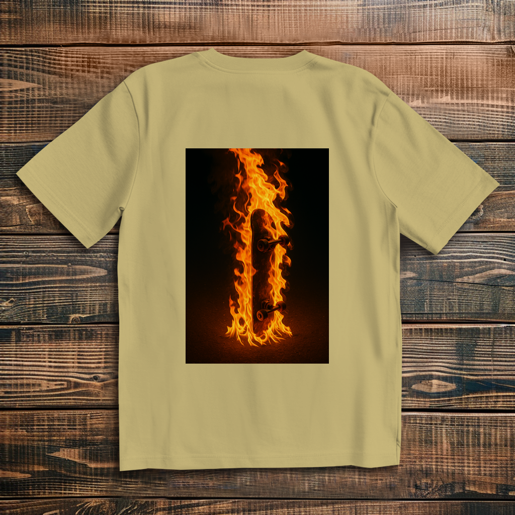 Oversized T-Shirt Skateboard On Fire