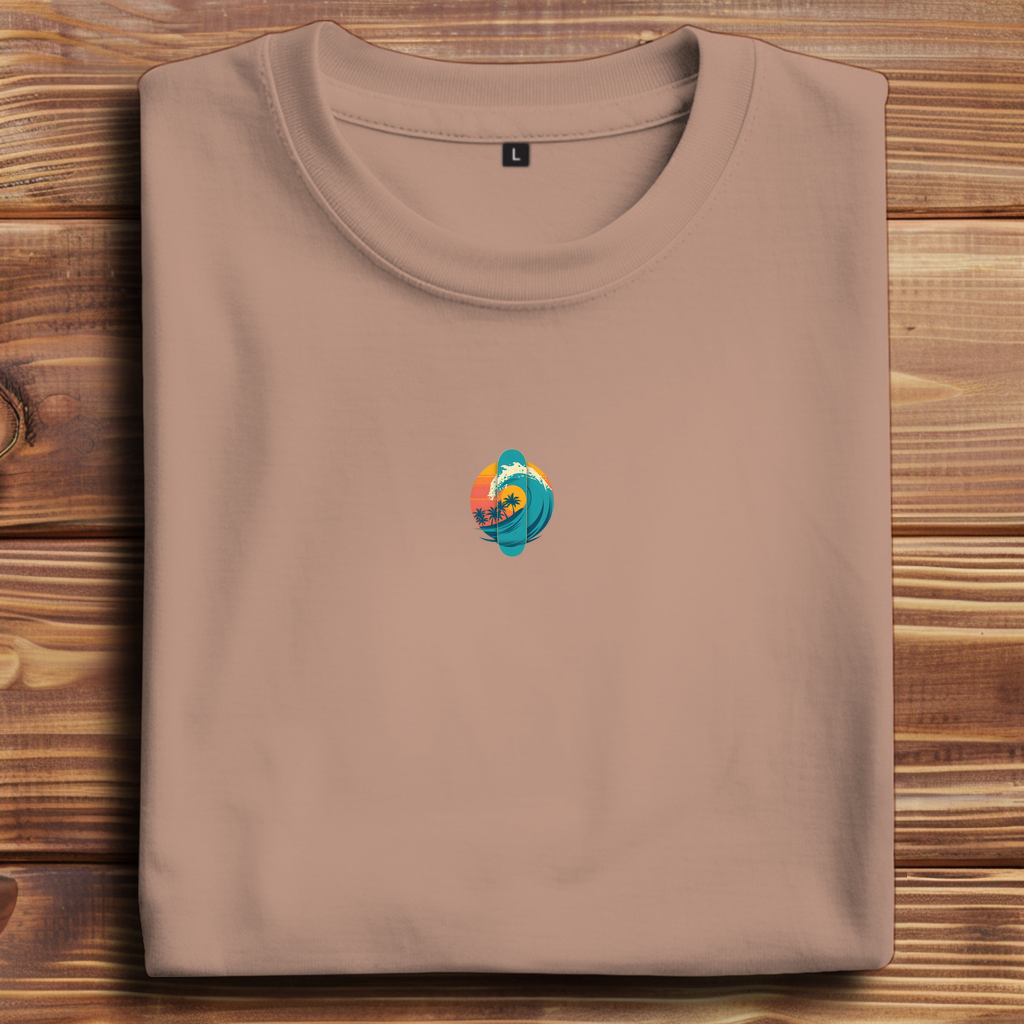 Oversized T-Shirt Skateboard Silhouette Beach