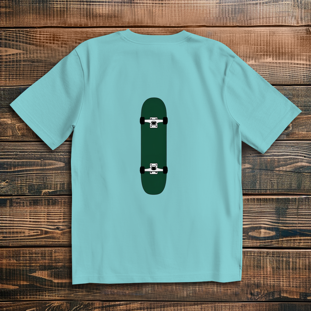 Oversize t-shirt skateboard green