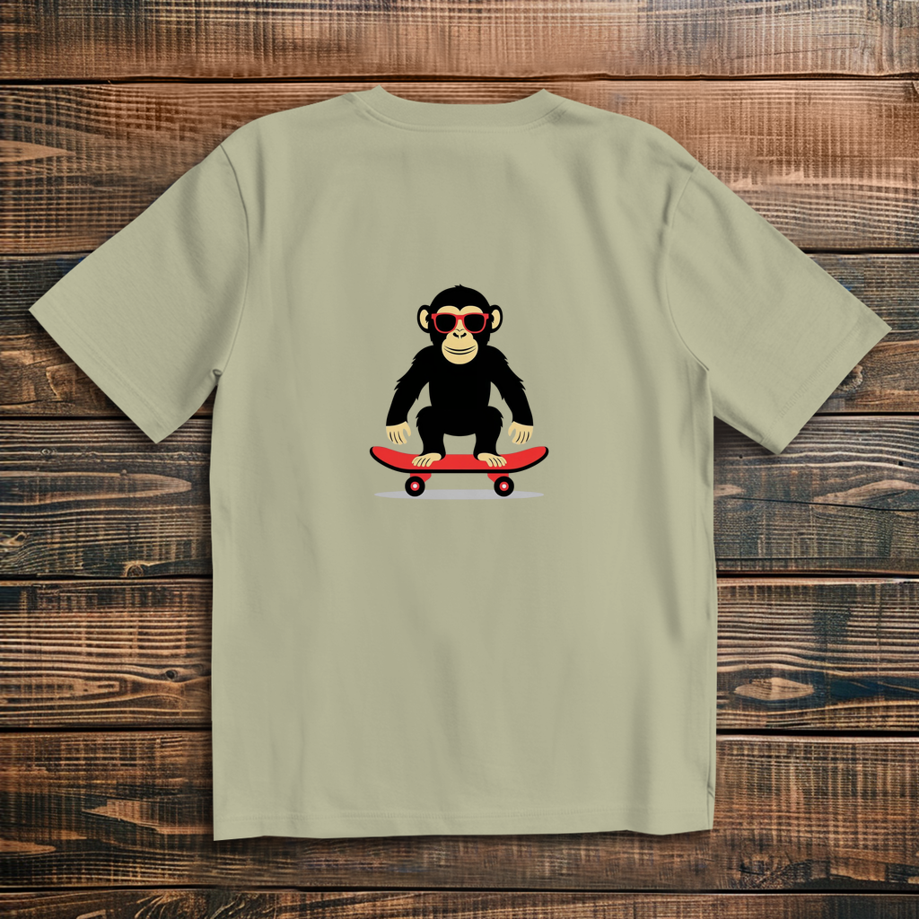 Oversized T-Shirt Skateboard Monkey