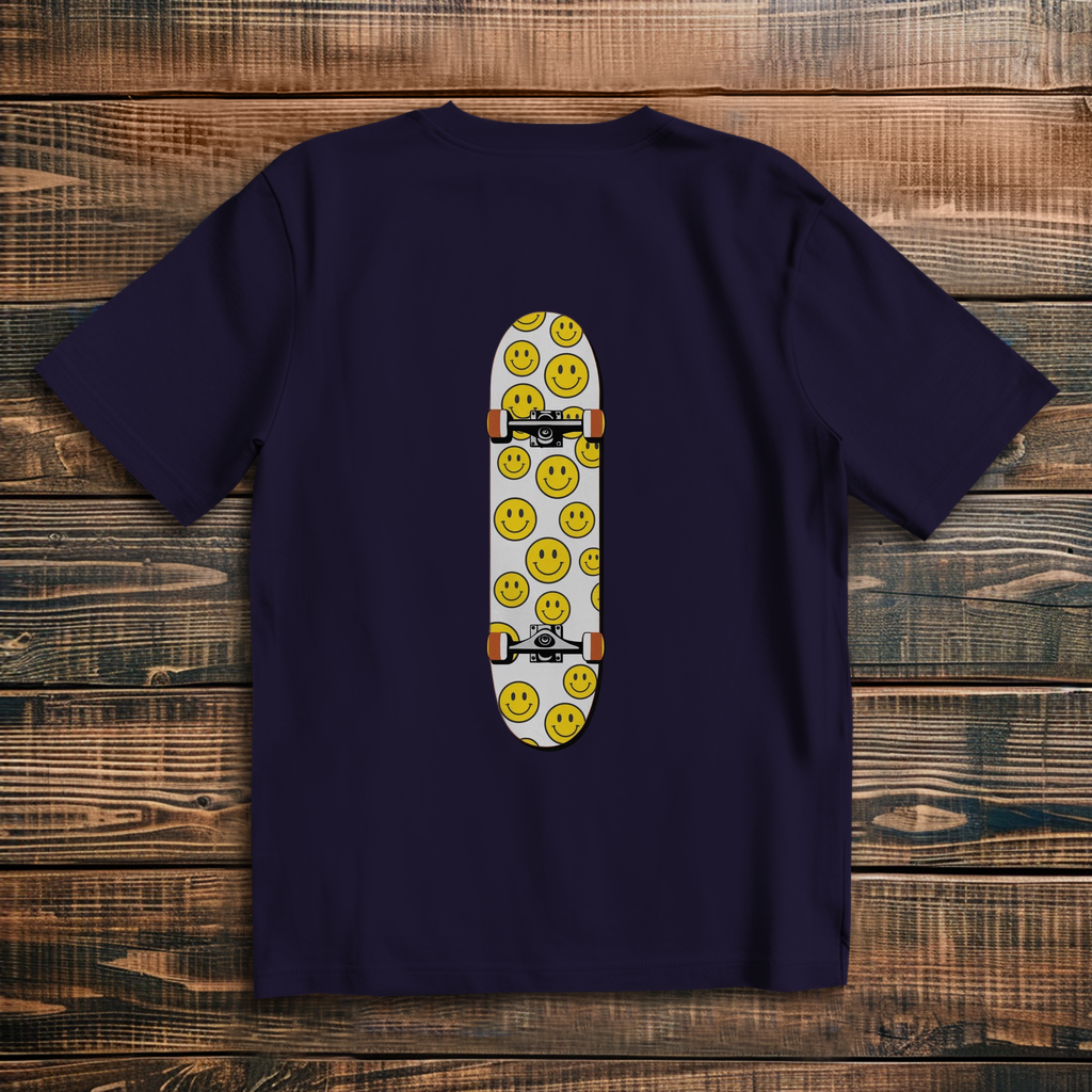 Oversized T-Shirt Skateboard Smiley