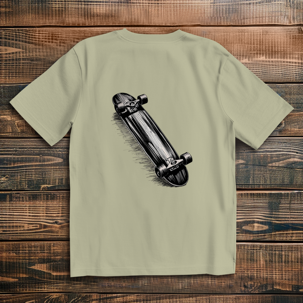 Oversize T-Shirt Skateboard Sketch 3D