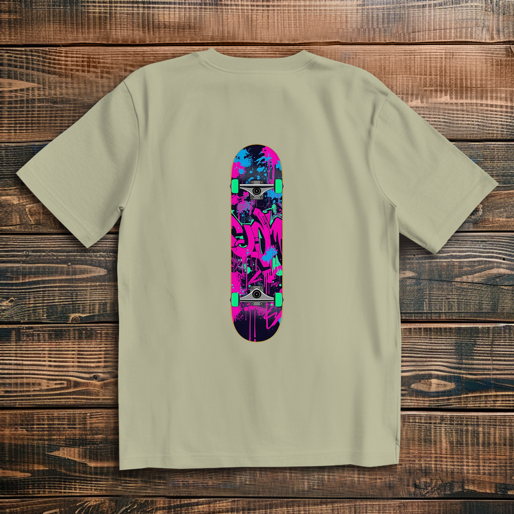 Oversize T-Shirt Skateboard Neon Graffiti 3
