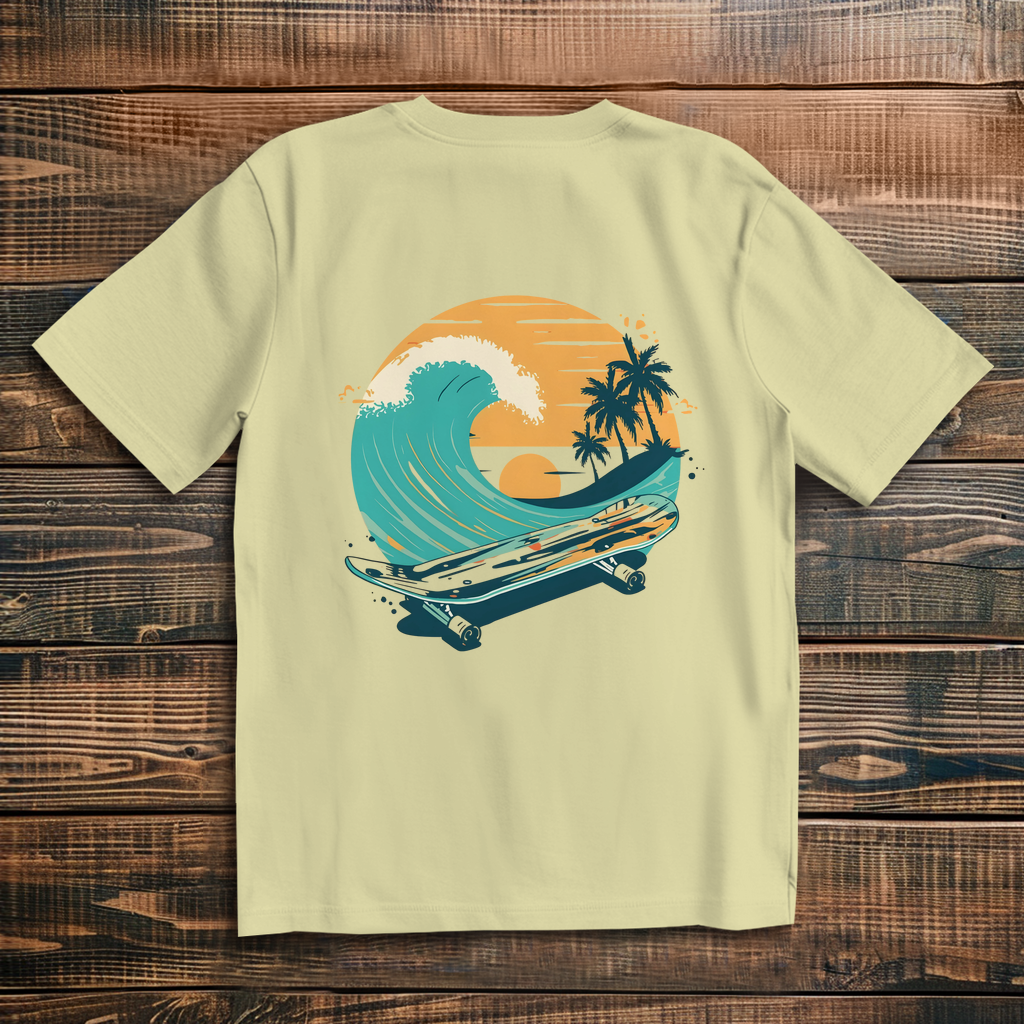 Oversized T-Shirt Skateboard Beach