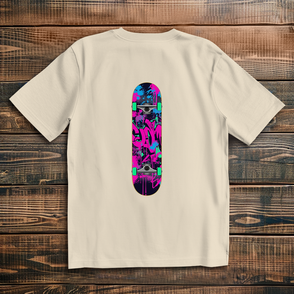 Oversize T-Shirt Skateboard Neon Graffiti 3