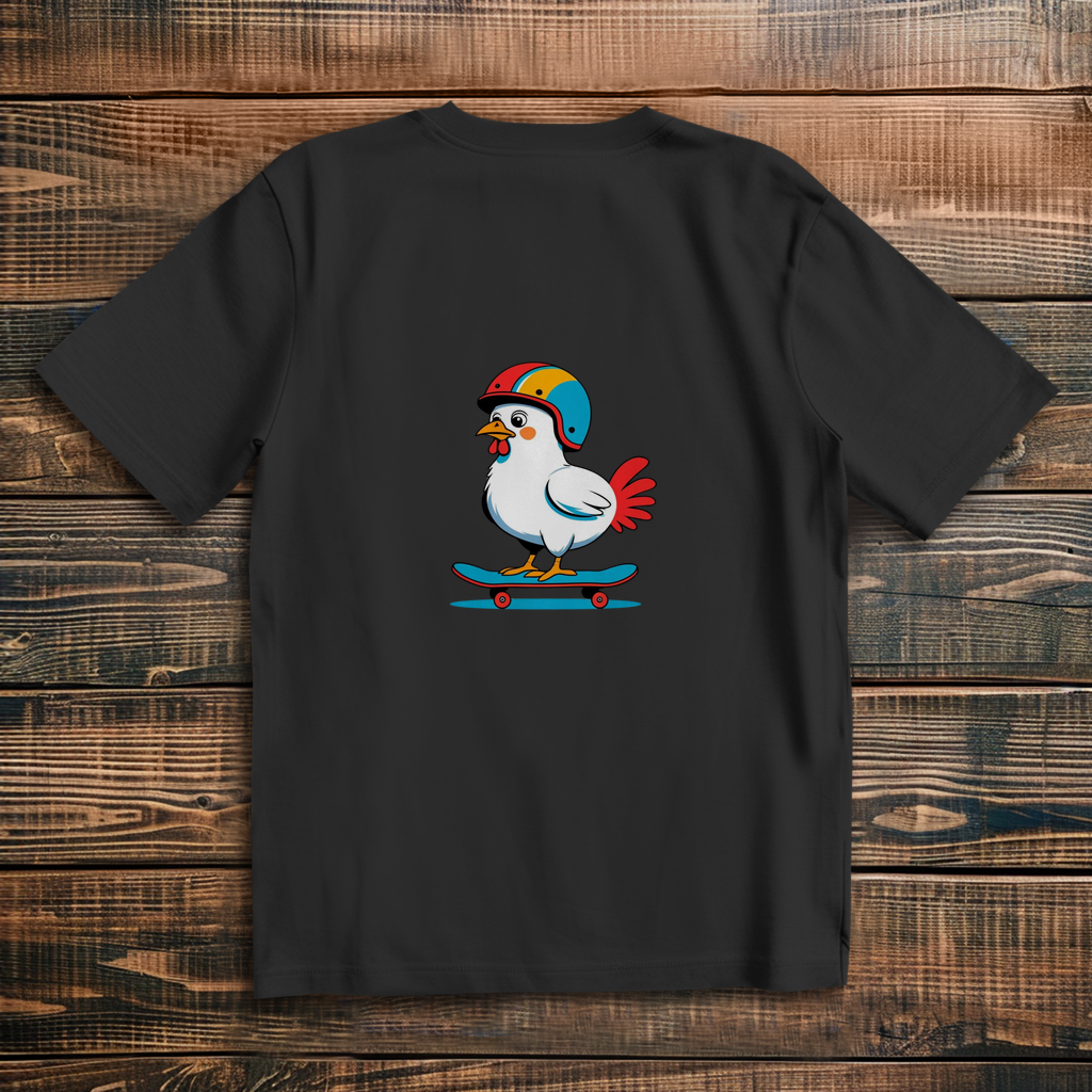 Oversized T-Shirt Skateboard Chicken