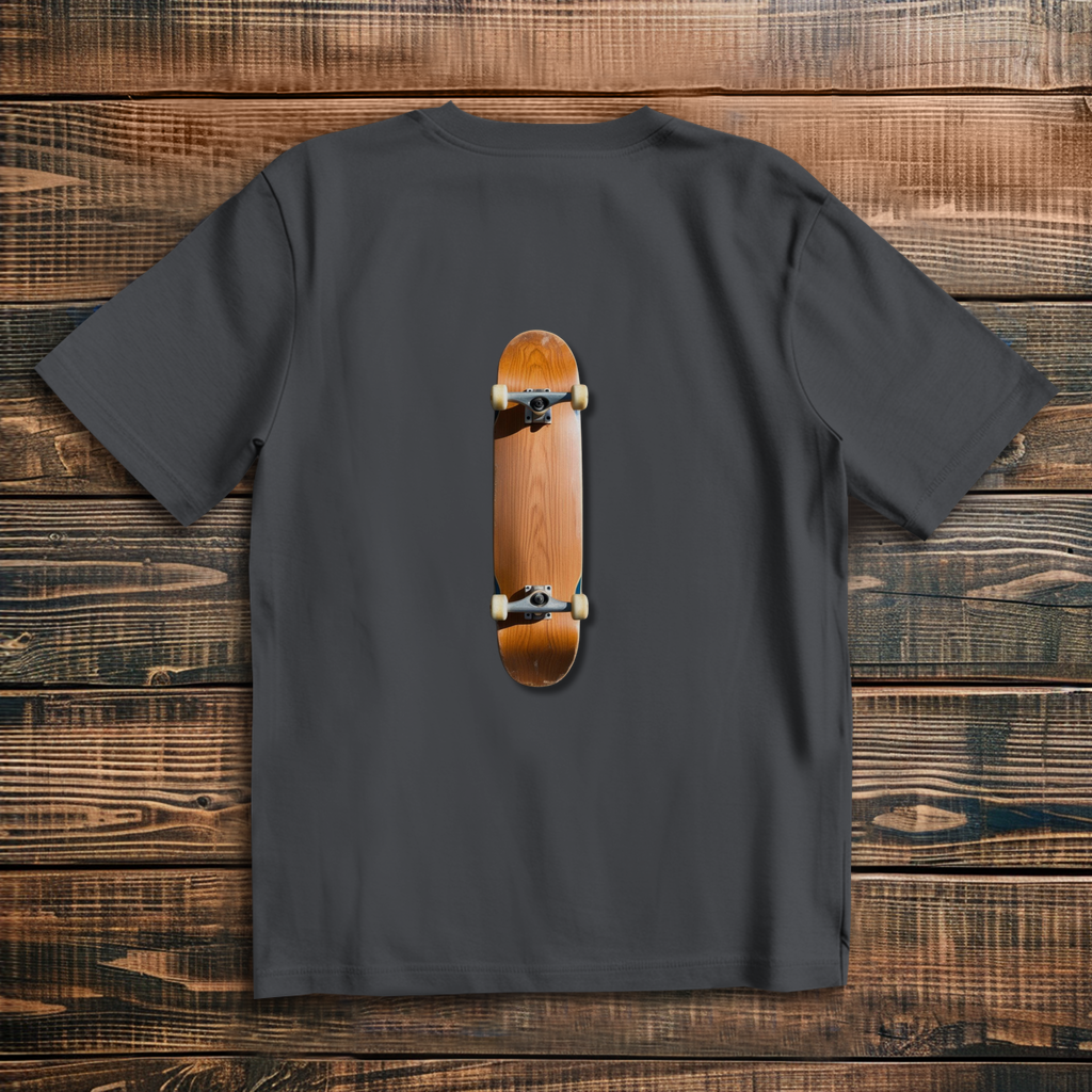 Oversize T-Shirt Skateboard Lying Wood