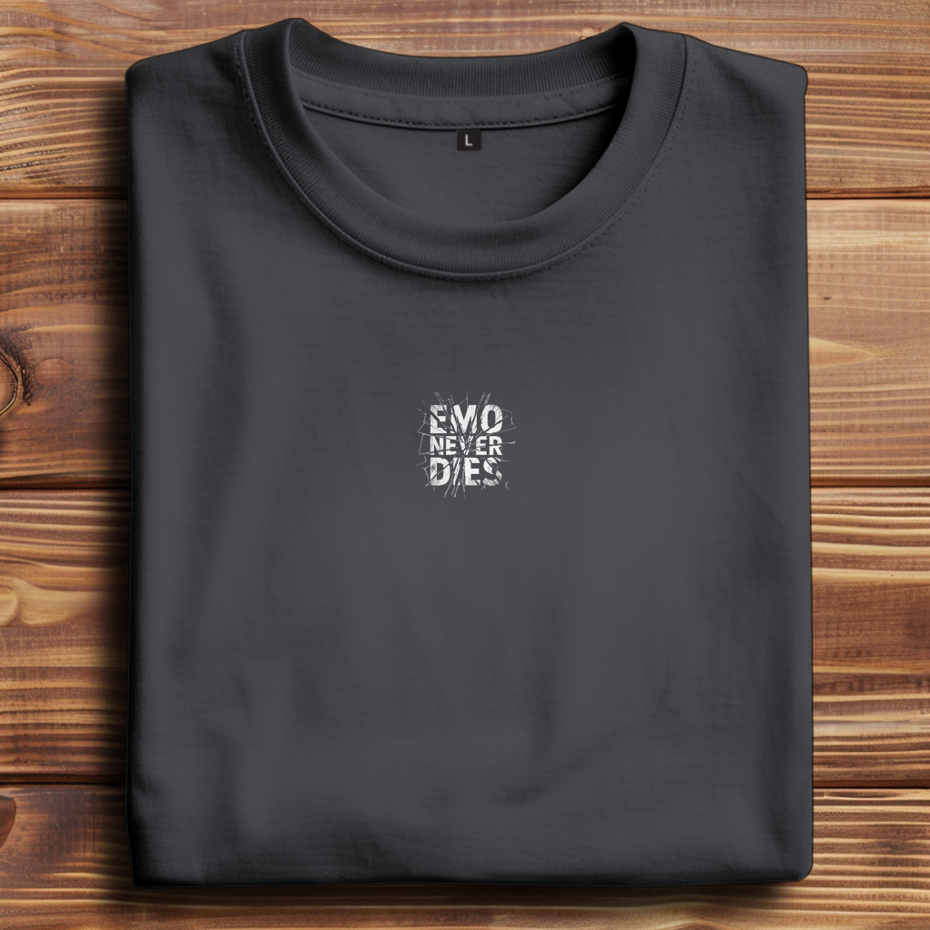 Oversize T-Shirt Emo Never Dies 7 white