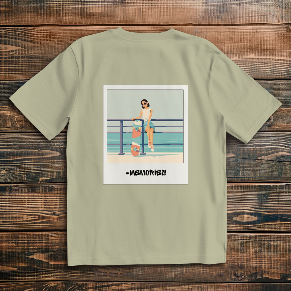 Oversize T-Shirt Skateboard Woman Beach Polaroid